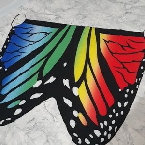 Rainbow butterfly swim cover dress skirt NWOT